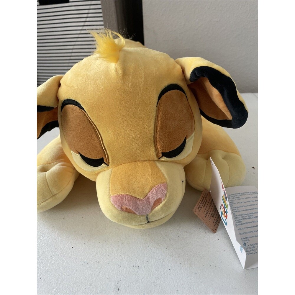 Disney Paris  Simba Sleeping Cuddleez Plush Lion King Large 26'' Stuffed NEW